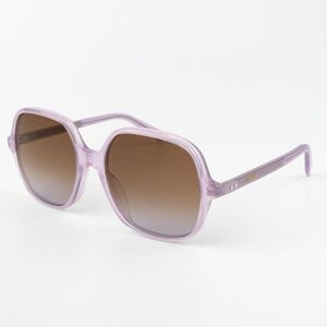 NEW Celine CL40244U 78F CELINE THIN Opal Lilac Brown Women Geometric Sunglasses